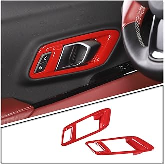 Fit for Toyota Supra GR A90 A91 MK5 2019-2025 Inner Door Handle Frame, ABS Door Inner Grab Handle Trim Cover Sticker, Car Interior Decoration Accessories, 2PCS (Red)