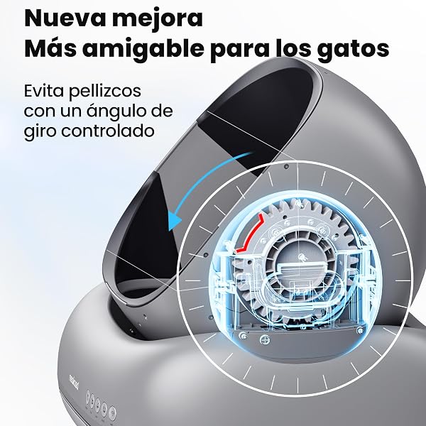 Neakasa M1 Arenero Gatos autolimpiable con diseño Abierto, Capacidad XXL, Control por App, Seguro, Limpieza rápida, sin olores e higiénico, Adecuado para hogares con Varios Gatos, Gris - 4
