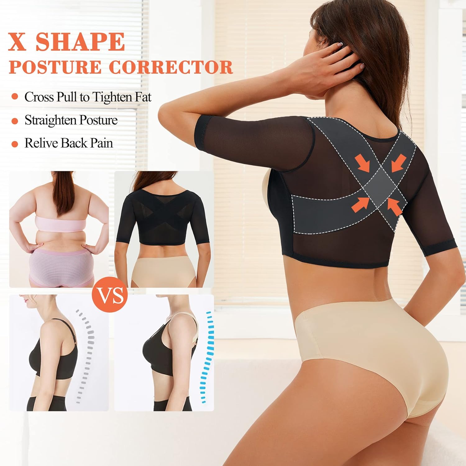 LANCS Upper Arm Shaper Post Surgery Arm Compression Sleeves Lipo Garment Posture Corrector Tops Back Support Shapewear - Image 2