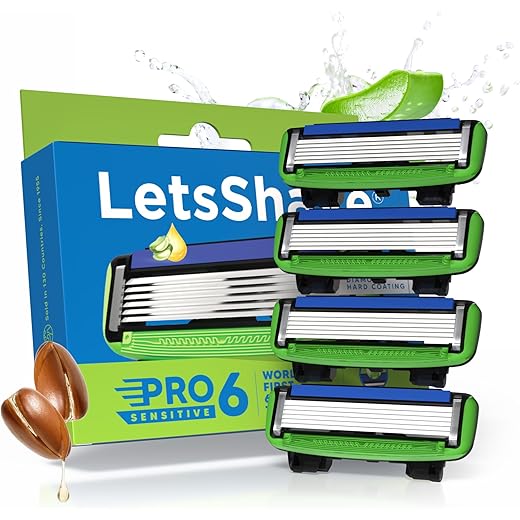 LetsShave Pro 6 Sensitive Razor Blades Pack of 4