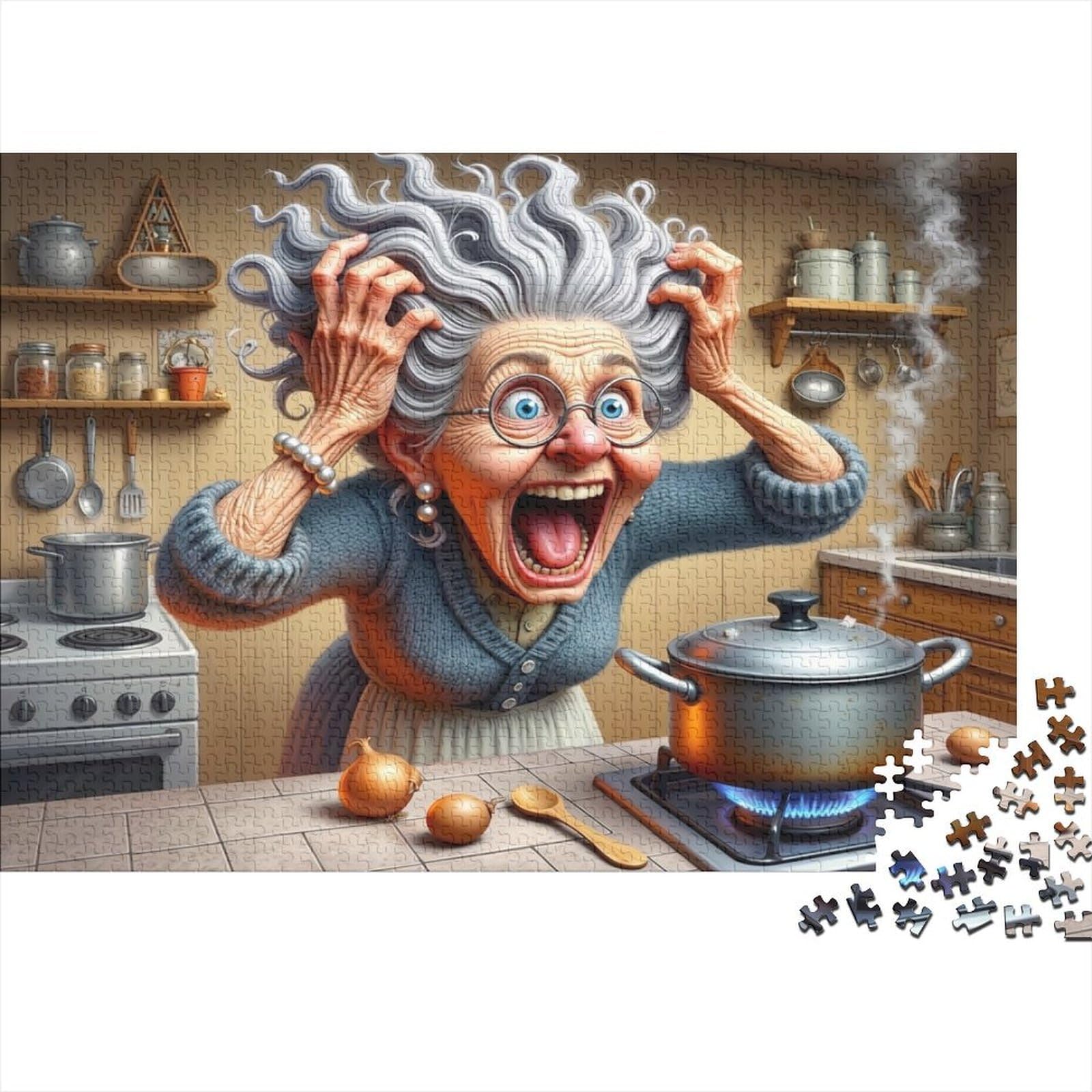 Kitchen Fun Character 1000 Piece Jigsaw Puzzle Paper for Adults Cooking Scene Puzzle Game for Family Home Decor Relax 70x50cm/1000pcs