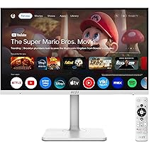 MSI Modern MD272UPSW Monitor Smart Google TV 27” 4K UHD – Google Assistant, Dolby Audio, Wireless Display, Multi Control – WiFi 5, Bluetooth 5.0, LAN, HDMI 2.0b, DP 1.4a, Type-C 65W PD, USB-A, KVM