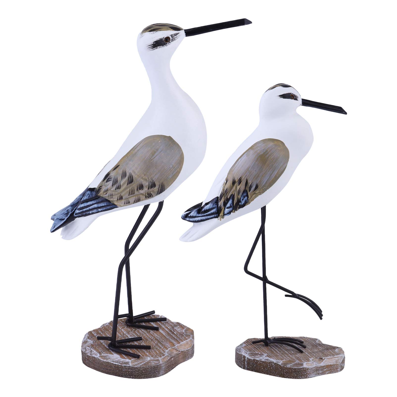 Figurine oiseau en bois brun clair statue nautique de qualité