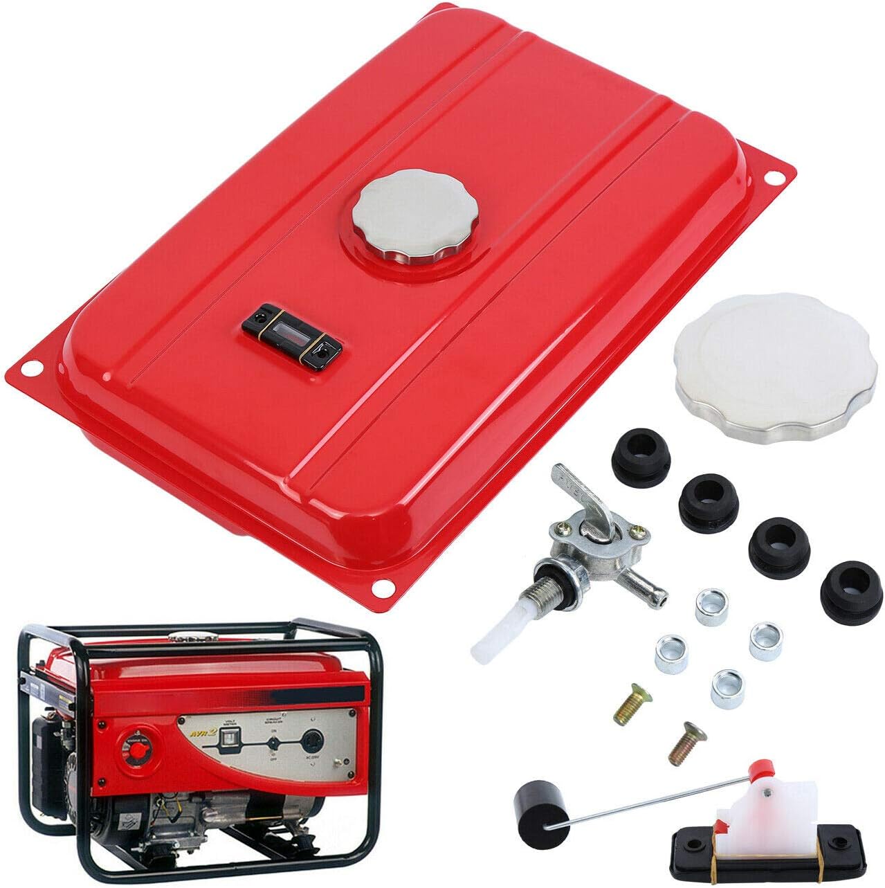 Universal 7 Gallon Generator Fuel Tank Valve Chrome Cap Fits 25.5 Liters from US