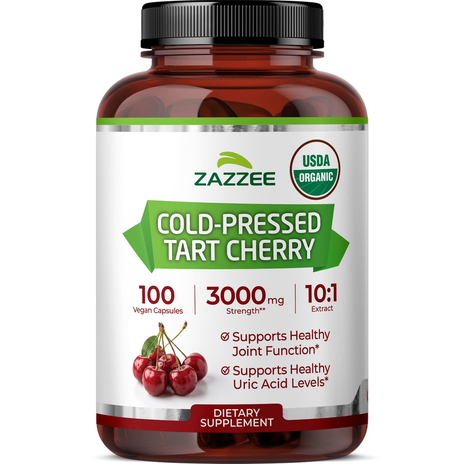 Zazzee Tart Cherry 10:1 Extract, 200 Vegan Capsules, 6+ Month Supply — Amazon image 12