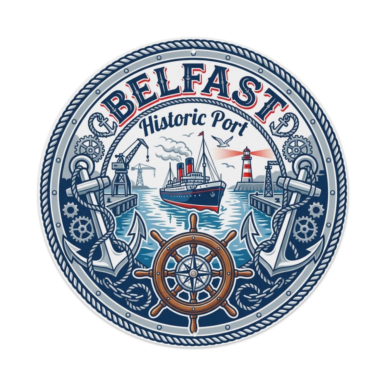 Metal Tin Sign Vintage Travel Belfast Ireland Scene