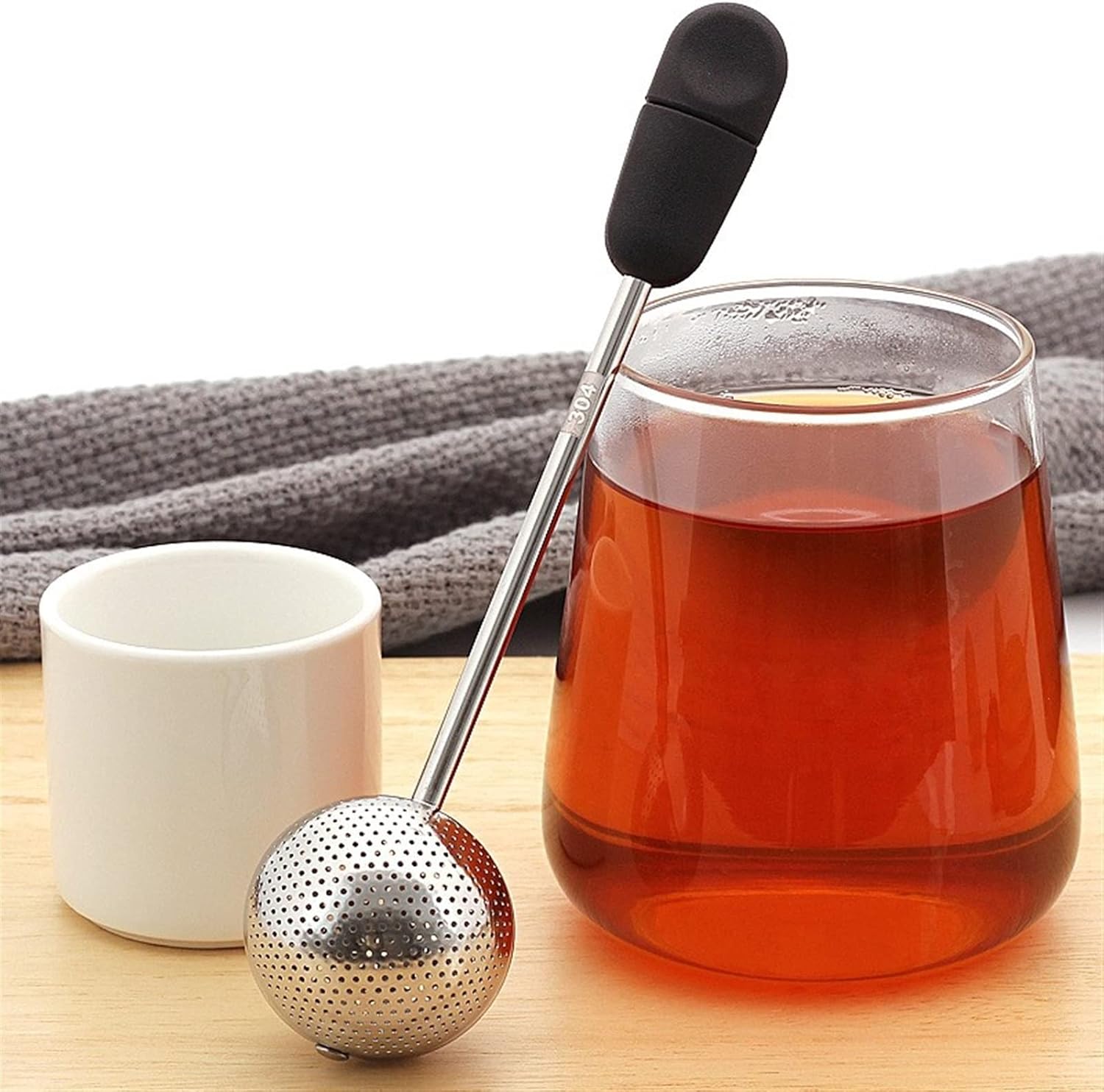 Ultra Fine Strainer Reusable Stainless Steel Tea Infuser Sphere Mesh Tea Strainer Coffee Herb Spice Filter Diffuser Handle Tea Ball utensilio