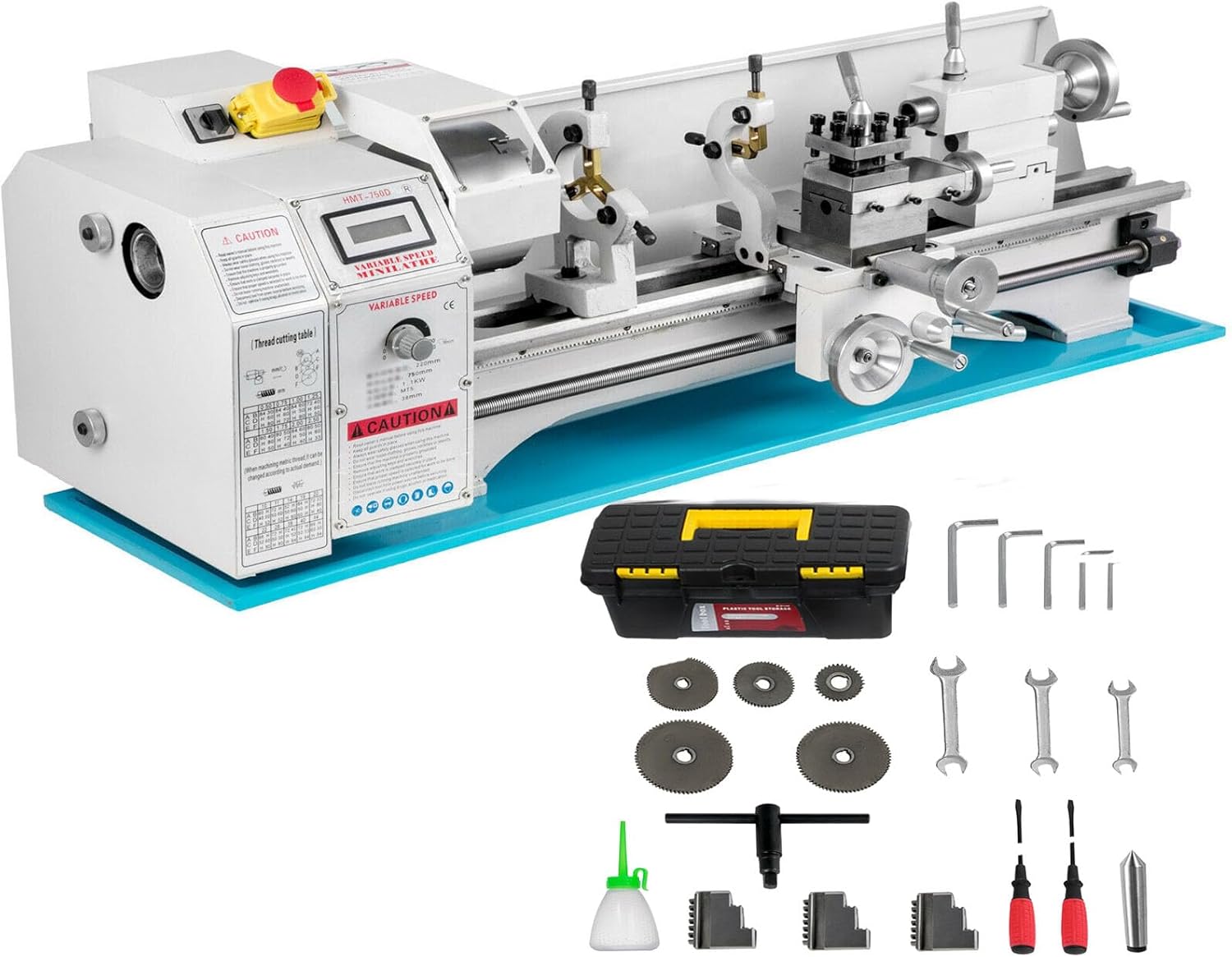 Metal Lathe, High-Precision Mini Metal Lathe, 3000 RPM 1100W Benchtop – B0F1FCV549