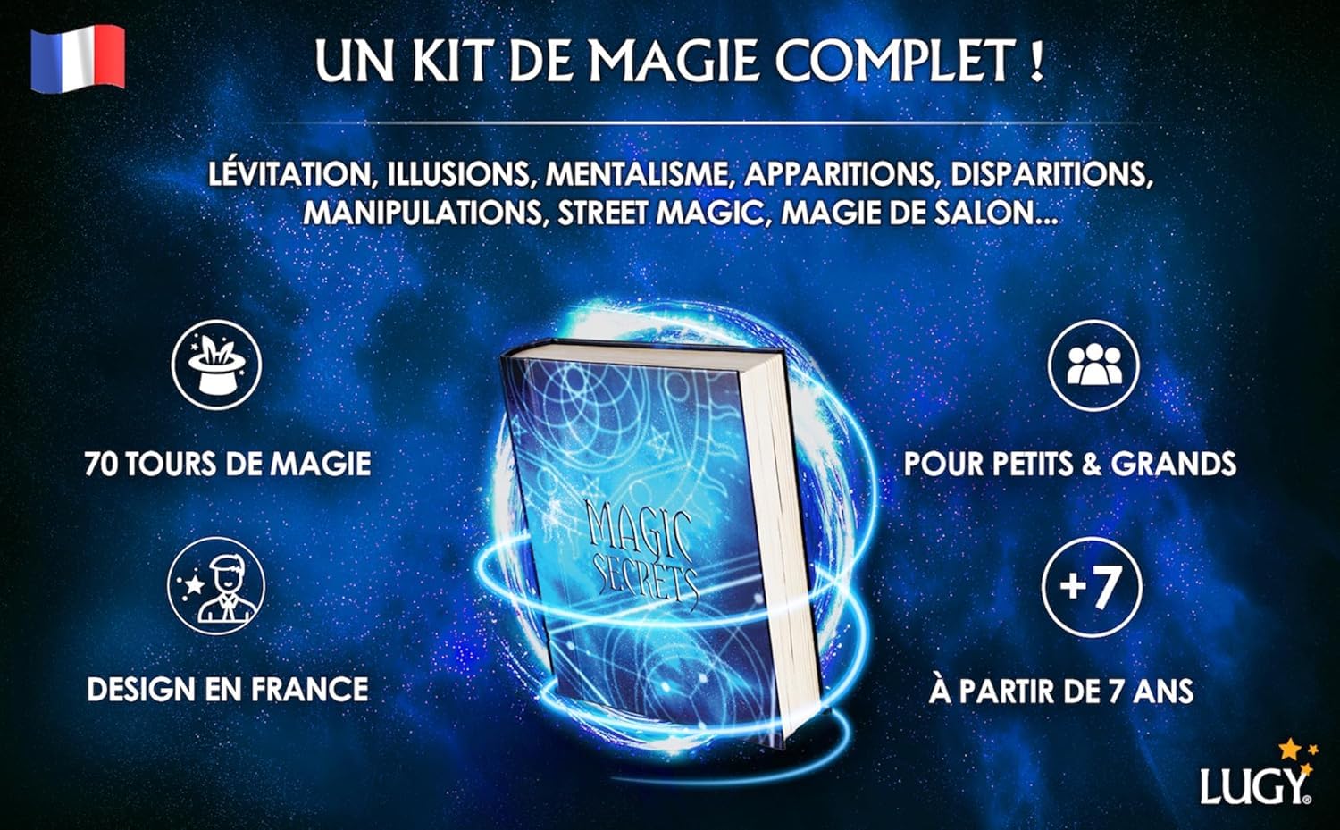 Coffret Magie LUGY - 100 Tours + Vidéos - Niveau Intermédiaire/Avancé - À Partir De 9 Ans