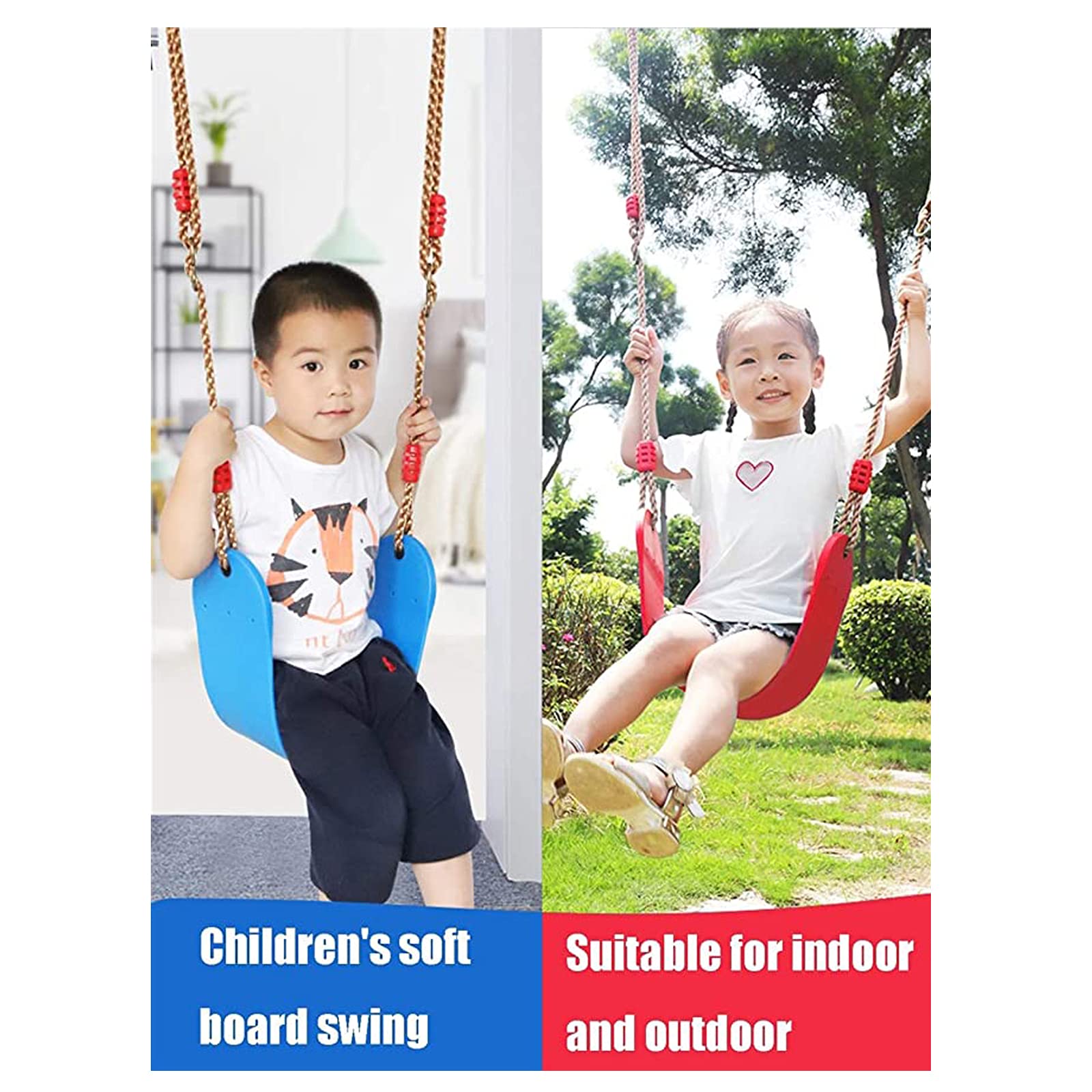 AAGAZA Swings Seats, Children's Outdoor Garden Soft Swing Indoor Kindergarten Game Toy, Quick Installation Load-Bearing 150kg, 66.5x14cm/2236 (Color : Rosa, Size : Style 1)