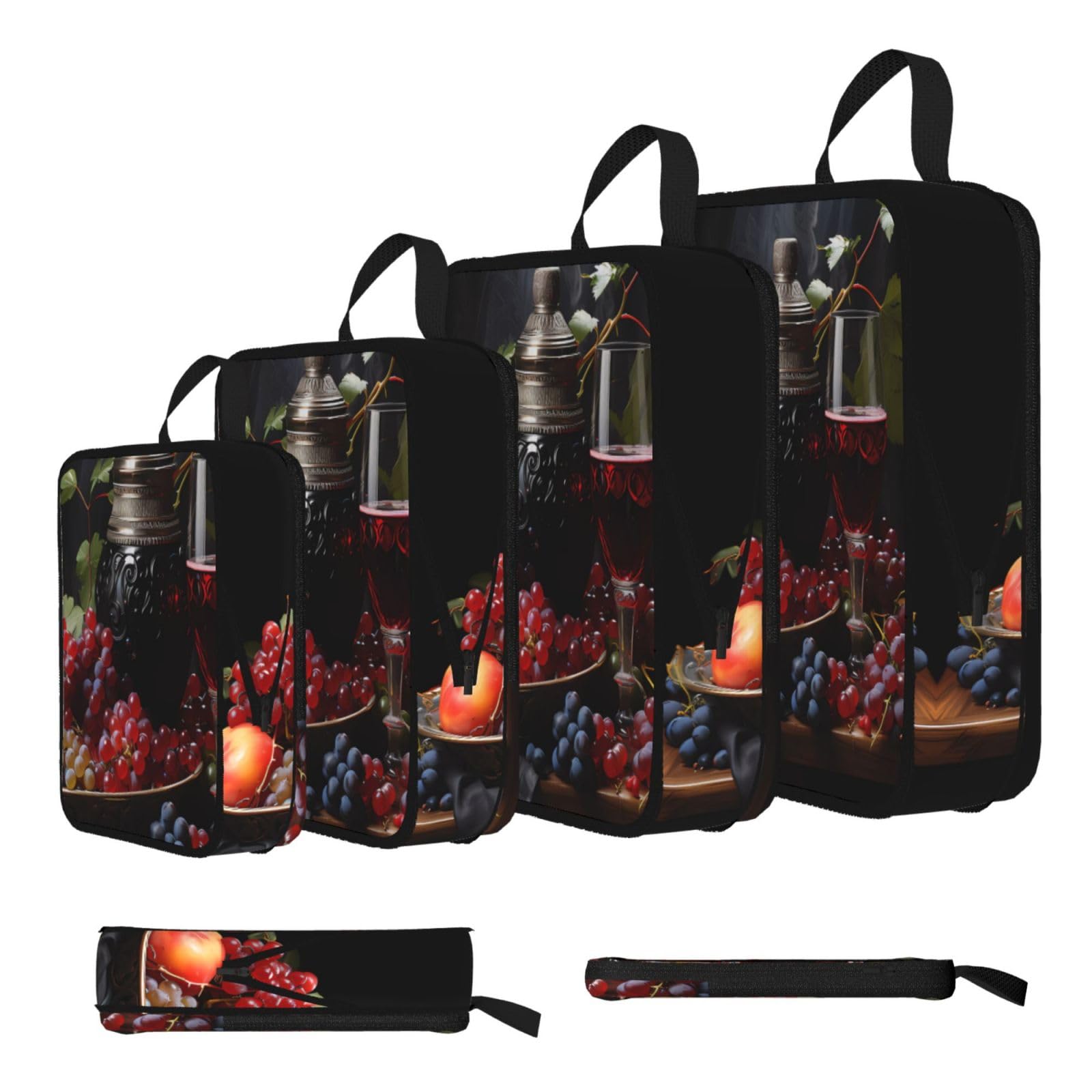 Grapes and Wine Compression Packing Cubes 4 Piece Set