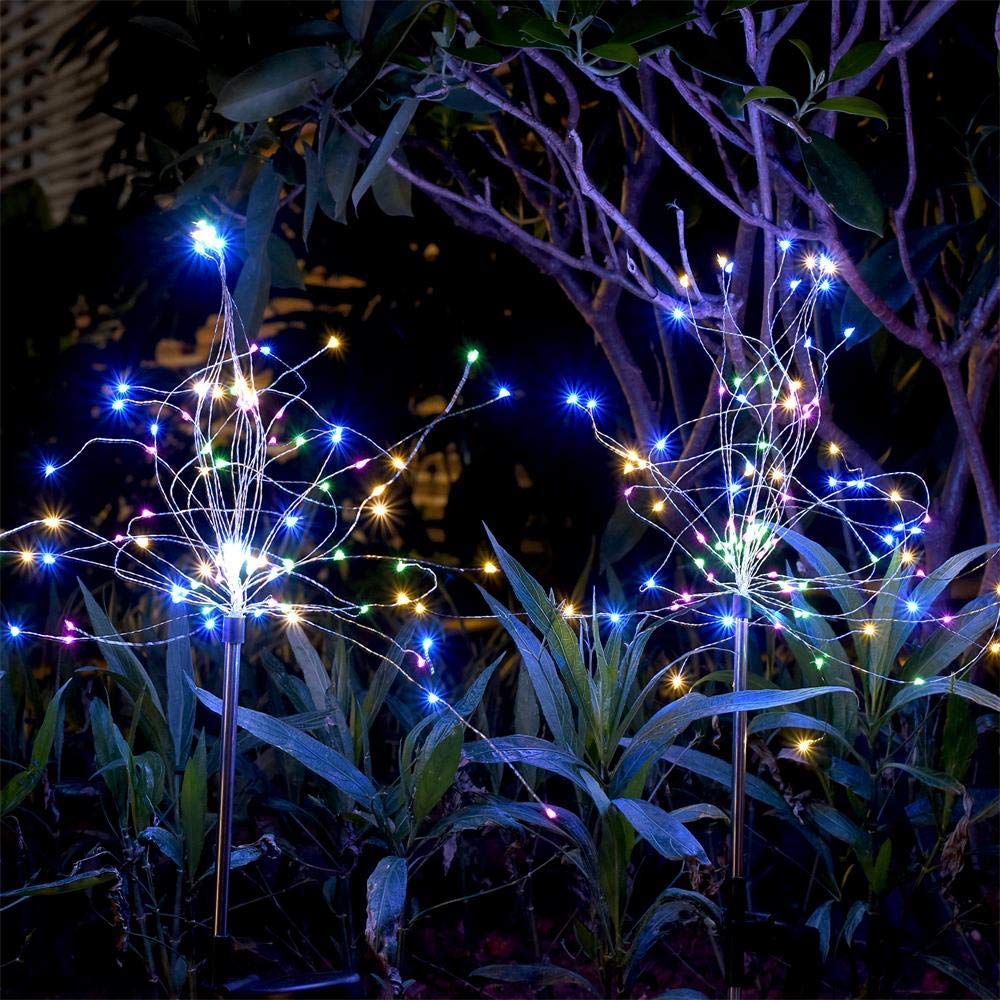 Mixtooltoys Solar-Lichterkette – 90 LEDs, Wasserdicht, Feuerwerk-Design | Für Garten, Terrasse, Weihnachten