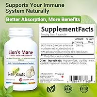 Vista 6 de NEW ROOTS HERBAL Cápsulas de suplemento de melena de león 500 mg de extracto concentrado de agua caliente de hongo de melena de león Suplemento