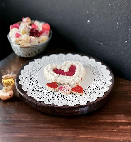 Miniatura 3 de The Baker Celebrations Tapones de papel de encaje blanco de 10 pulgadas, paquete de 50  Tapones redondos desechables para pasteles, pasteles,