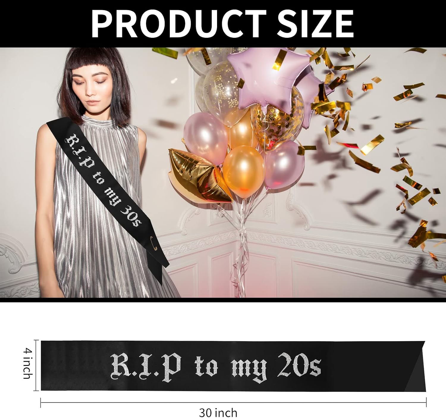 WANGDEFA R.I.P to My 20s Sash RIP to My 20s Birthday Sash for Girl for 30 th Birthday Girl Funeral for Youth 30th Decorations