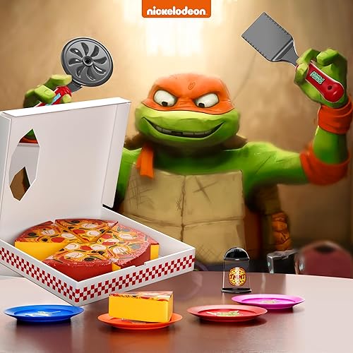 Miniatura 2 de Juego de juguetes de pizza para niños, comida para jugar en la cocina, rebanar y servir pizza de juguete con caja, cortador de pasteles y