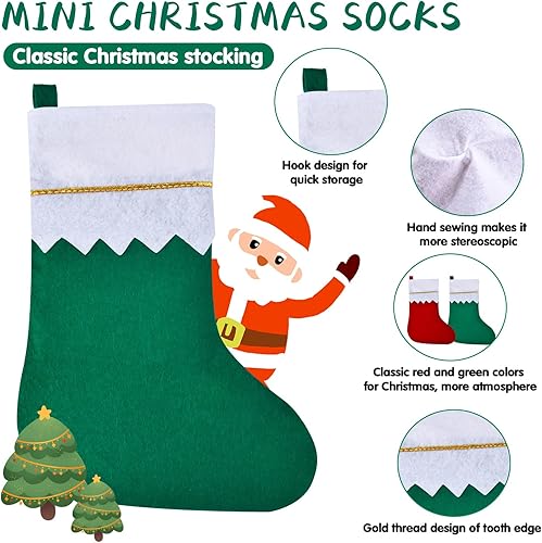 Miniatura 6 de Skylety Calcetines de fieltro de Navidad a granel para árbol de Navidad, adornos para colgar en la chimenea de Navidad, decoración de fiestas