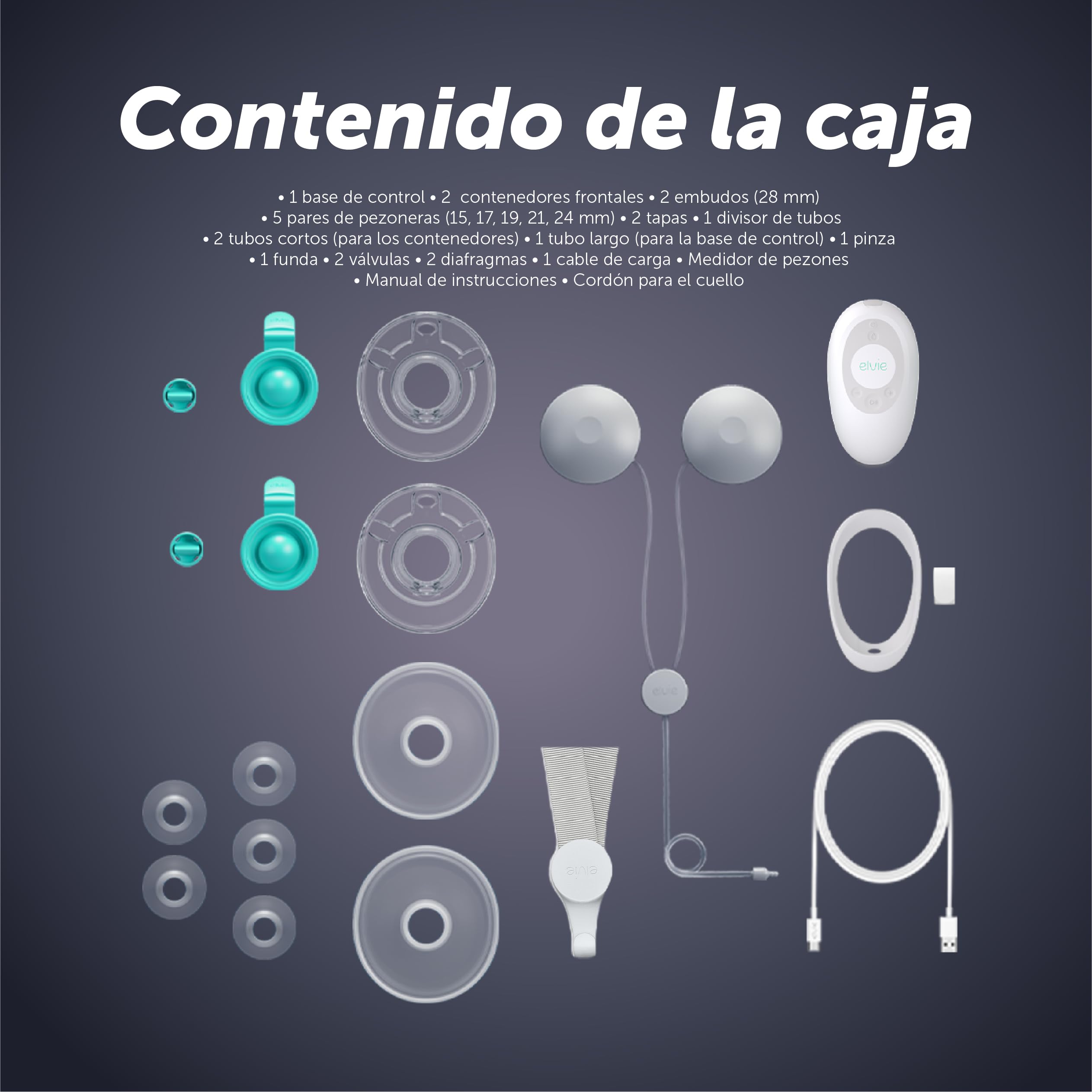 Elvie Stride 2 Doble – Sacaleches Eléctrico Doble Manos Libres con Motor Silencioso de Grado Hospitalario – Extractor de Leche Materna Inteligente, Copas de Silicona Suave, Recargable y sin BPA
