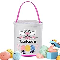Vista 1 de Cestas de Pascua personalizadas para niños, canasta de conejo de Pascua de Touber para regalos, cestas de caza de huevos de Pascua, regalos