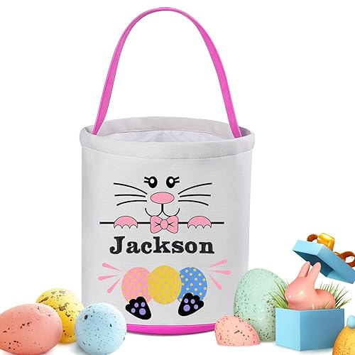 Cestas de Pascua personalizadas para niños, canasta de conejo de Pascua de Touber para regalos, cestas de caza de huevos de Pascua, regalos de