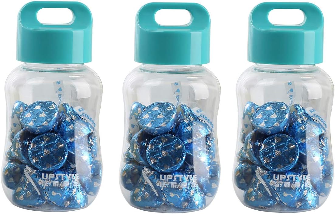 UPSTYLE 6oz Kids Small Water Bottle for School Food Grade Plastic Mini Cute Juice Travel Sports Wide Mouth Mugs in Bulk for Milk/Coffee/Tea Kitchen Storage Cups for Snacks Lunch Box