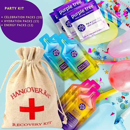 Miniatura 3 de purple tree Combo premium 3x1 pastillas de bienestar después de la celebración, hidratación orgánica, paquetes de energía al día siguiente  10 kits