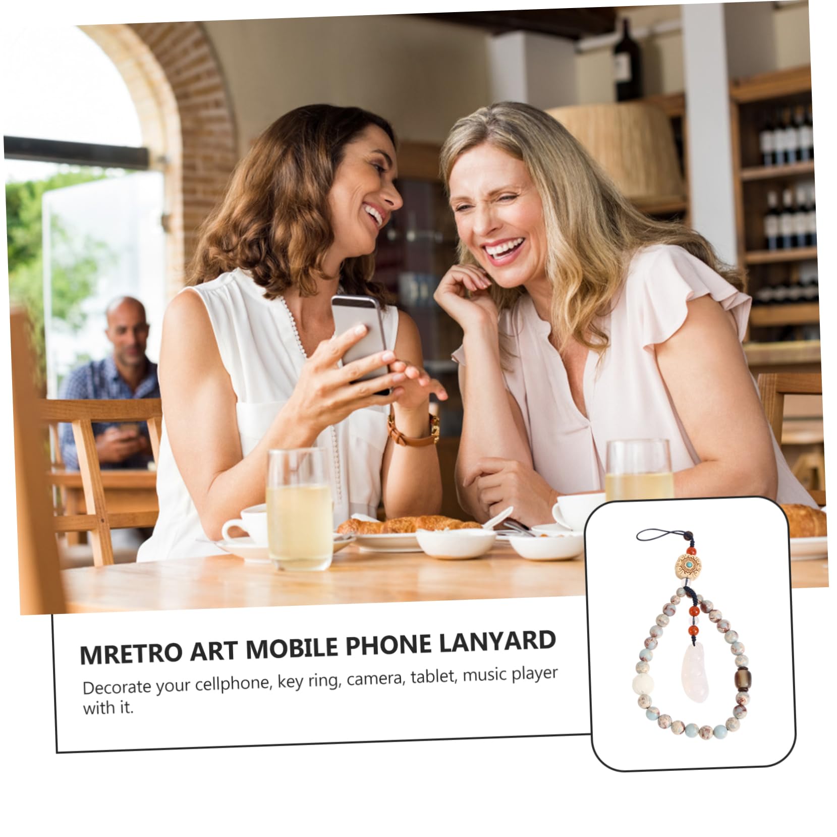 Housoutil 3 Piezas cadena de telefonía móvil smartphone celulares pulsera de cadena de llave de cuentas para celular cordón de teléfono lanyard cuerda para telefono telefonica