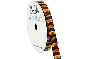 Ribbli Grosgrain Fall Ribbon 3/8 Inch x 10 Yards - Pumpkins &...