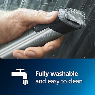 Philips Norelco Men's Grooming Kit with Trimmer for Beard, Head, Hair, Body, Groin and Face with Titanium Blades, 20 Length Settings, No Blade Oil Needed, MG7970/49