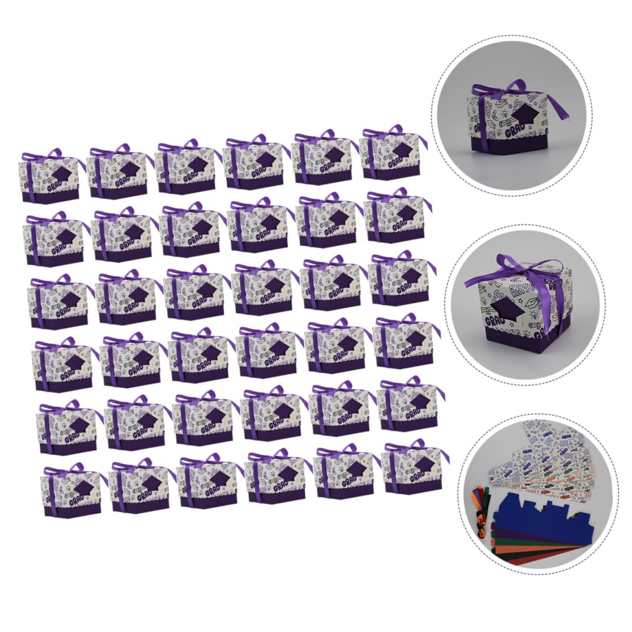 Luxshiny 50stücke Papier-süßigkeitenboxen Für Abschlussfeiern Als Gastgeschenke Und Verpackung Für Leckereien Wie Nüsse Kekse Schokolade Und Bonbons Für Partys Familienfeiern Und Geschenkbo