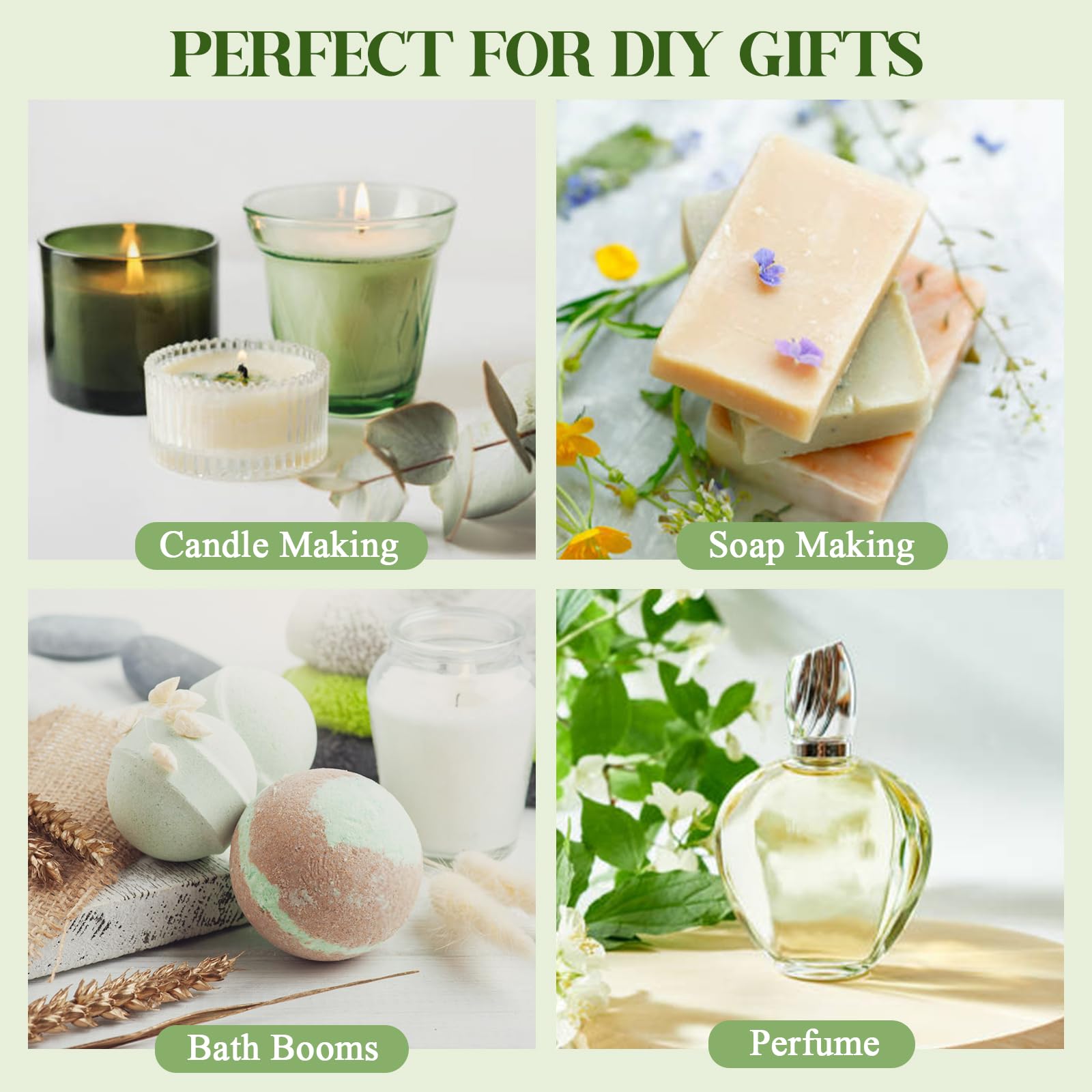 Migcaput Ätherische Öle Set 16X10ml, Naturrein Essential Oils, Aromatherapie Duftöle für Diffuser Luftbefeuchter Kerzen Seifen - Weihrauch, Teebaum, Zitronengras, Pfefferminze, Gewürznelke