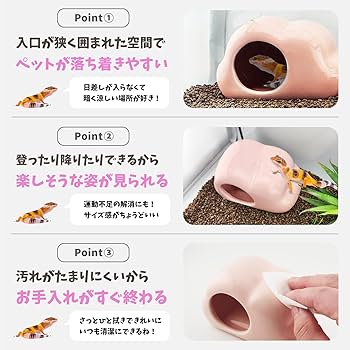 Amazon | 両爬工房 シェルター 隠れ家 爬虫類 レオパ ニシアフ