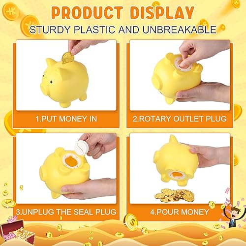 Miniatura 3 de Alcancía de plástico de 9 piezas alcancía alcancía grande caja de ahorro de dinero para niños niñas cumpleaños baby shower día del niño decoración