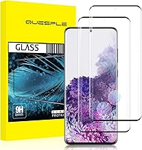 QUESPLE 2 Pezzi Pellicola Protettiva in Vetro Temperato per Samsung Galaxy S20 Plus 6,7 pollici, 3D Copertura Completa Protezione Schermo per Samsung S20 Plus, Supporto Impronta Digitale