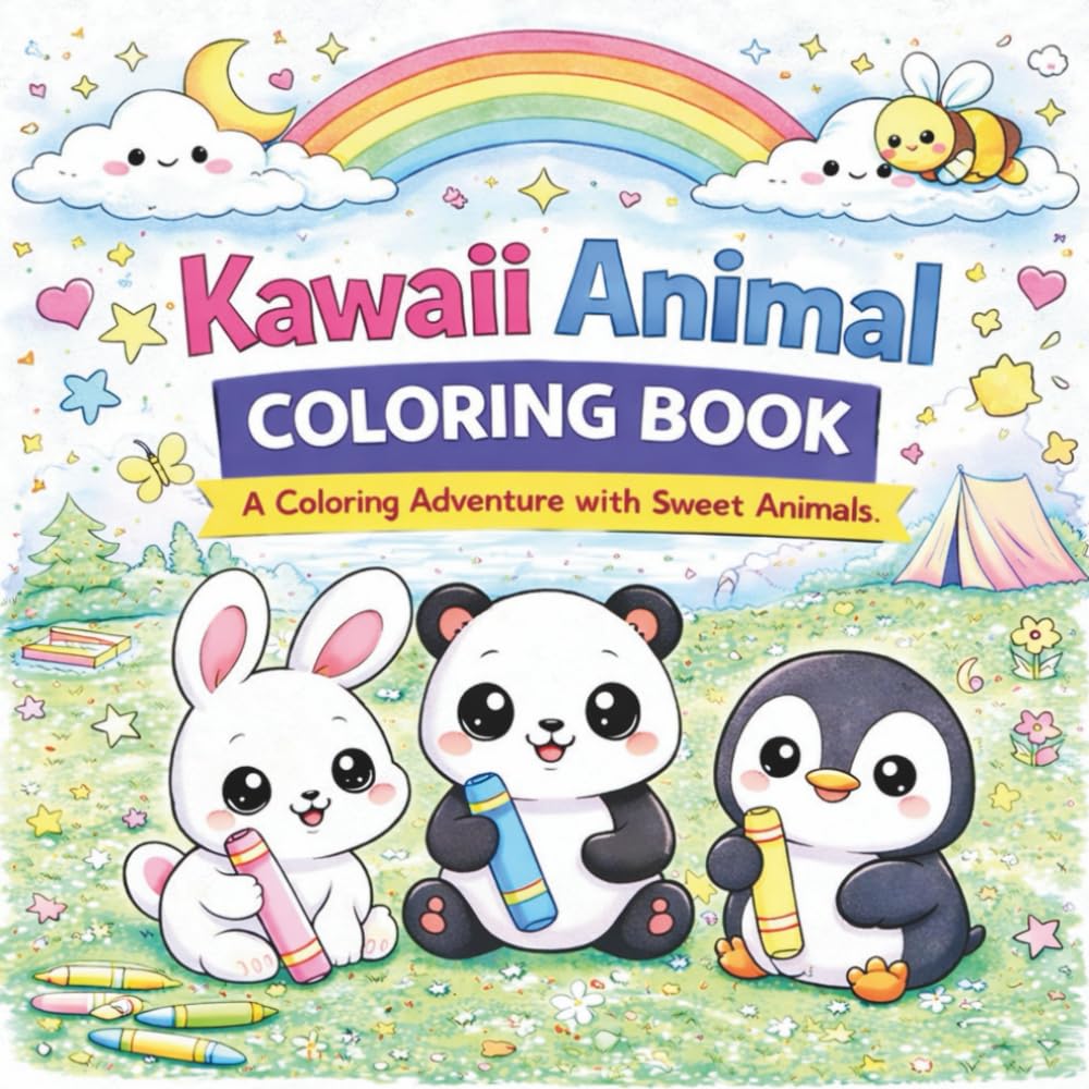 Kawaii Animal Coloring Book: A Coloring Adventure with Sweet Animals