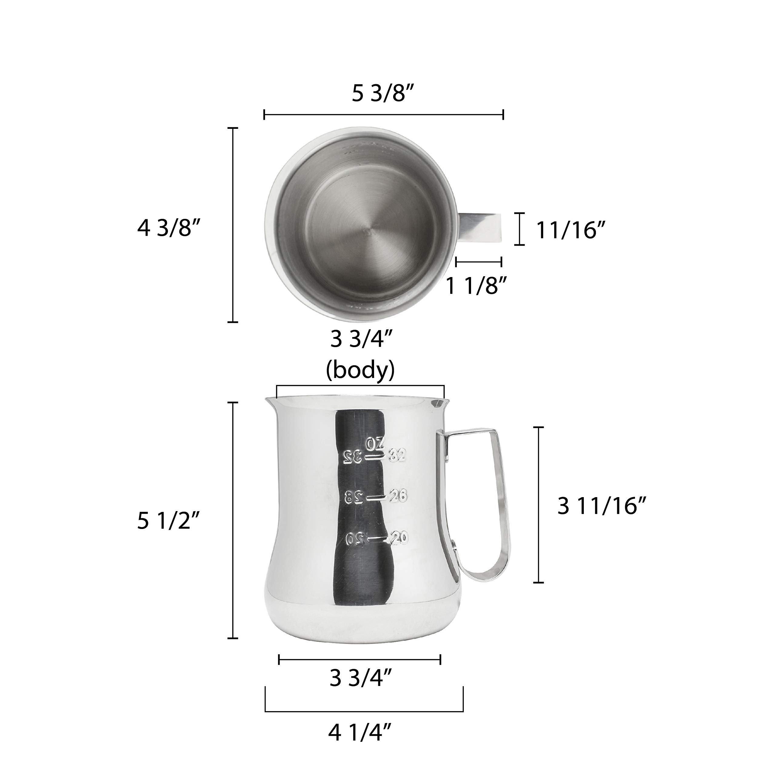 Thunder Group SLMP0040 Jarra de leche espresso con escala de medición, 40 onzas
