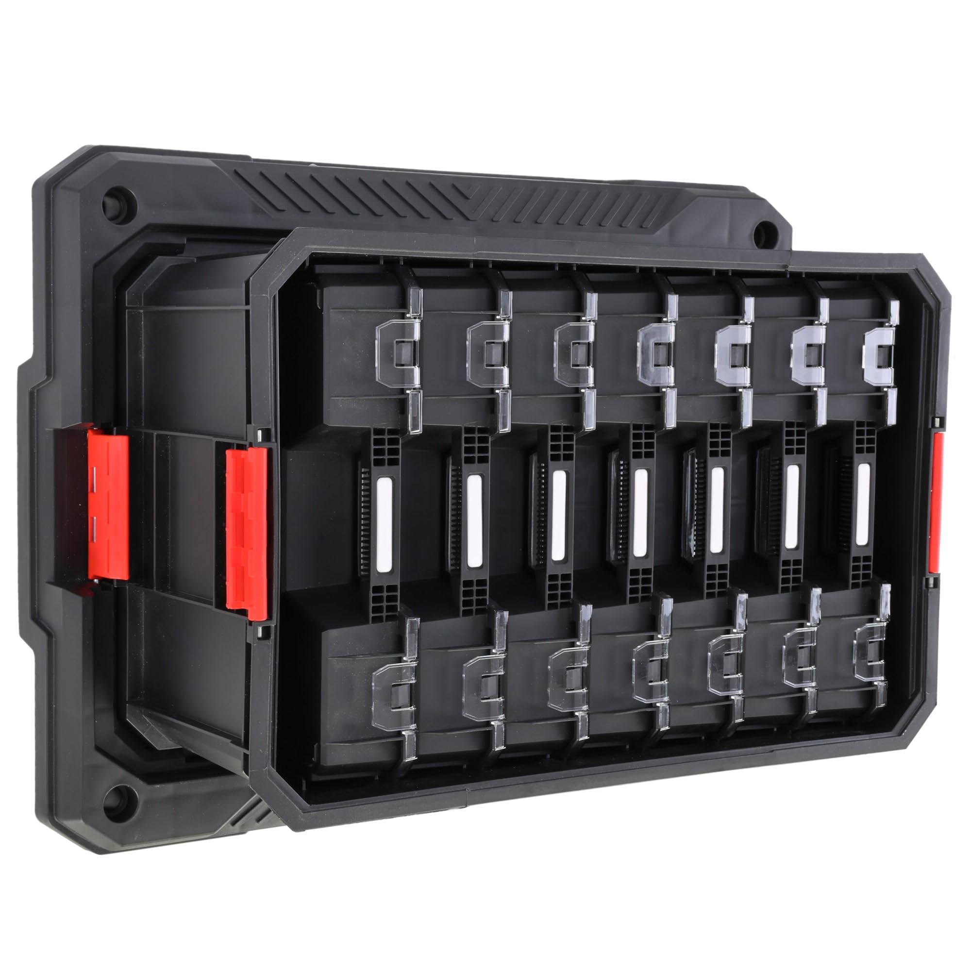 Set 9 in 1 piattaforma da parete con 7 organizer, set da officina modulare serie Basic