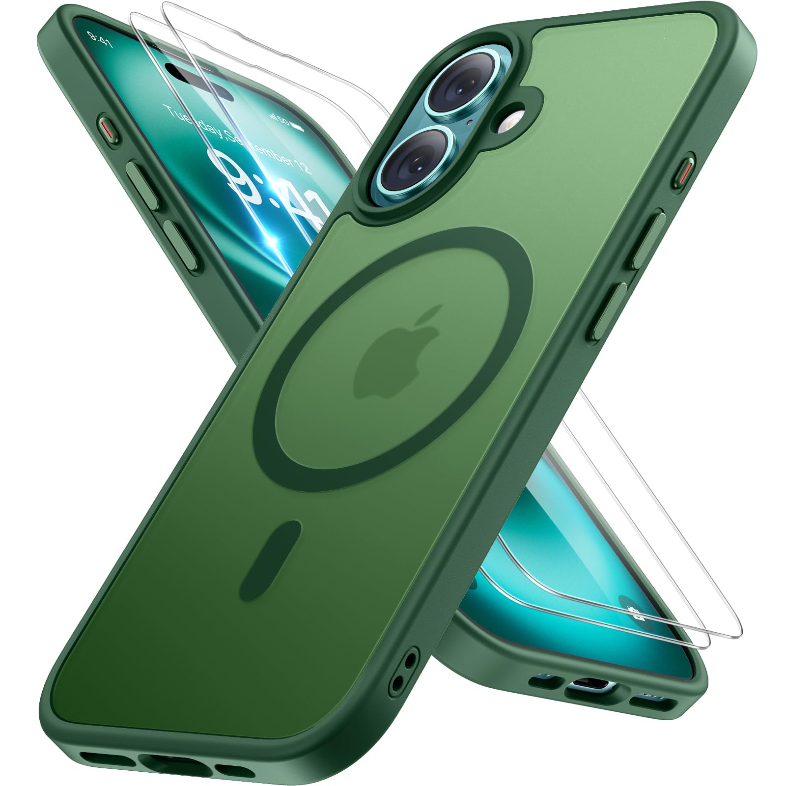 Miracase for iPhone 17 Pro Max Case with MagSafe [with 9H+Screen Protector] Military-Grade Protection Shockproof Scratch-Resistant with Velvet Touch for iPhone 17 Pro Max Cover 6.9", Matte-Deep-Blue — view 41