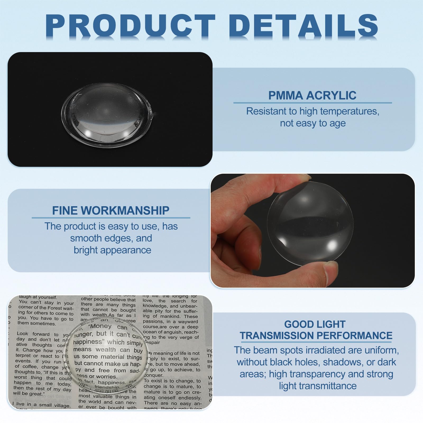 PATIKIL Diameter 48mm Flat Convex Lens - Image 3