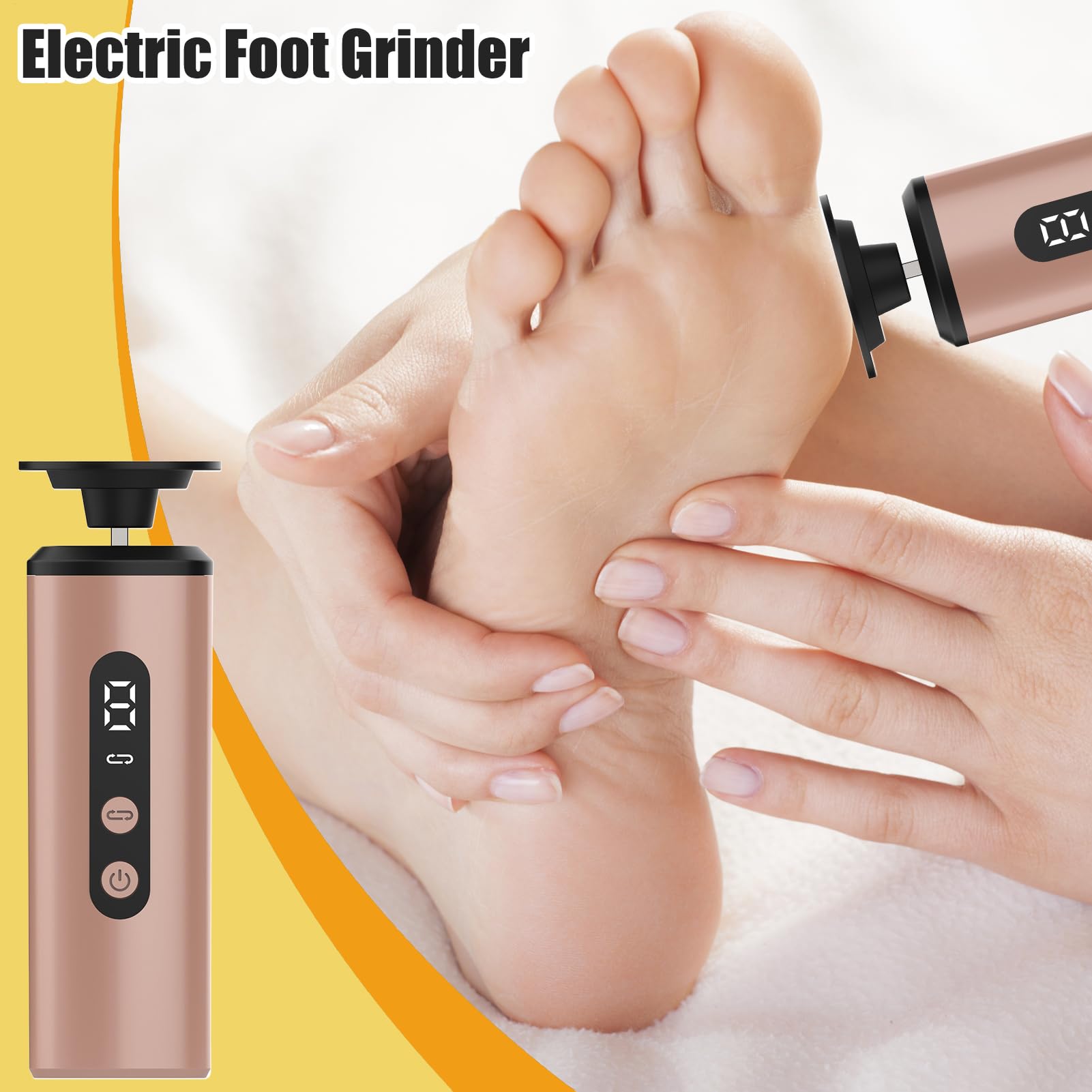 Elektrische voetvijl - eeltverwijderaar, oplaadbare, waterdichte eeltverwijderaar | Voetverzorgingsset, professionele pedicure-instrumentenset met opbergtas voor, dode huid, gebarsten h