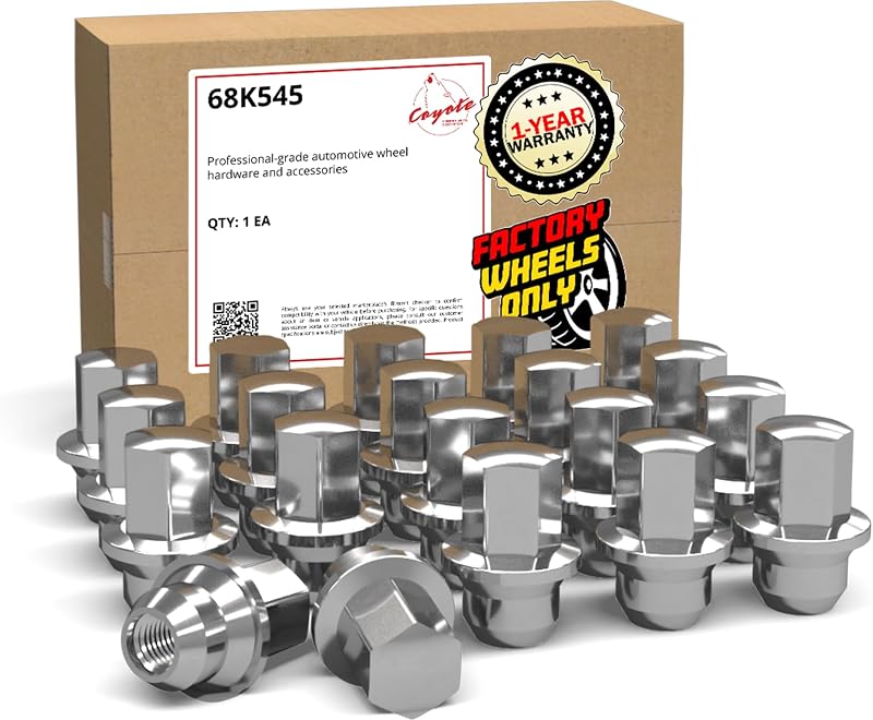 20 Pcs M12x1.5 12x1.5 Thread OEM Style Lug Nuts 1.66" Long Chrome 3/4" 19mm Hex Hex Fits Chrysler Grand Caravan Pacifica Town & Country 6504672 ｜ 611-181