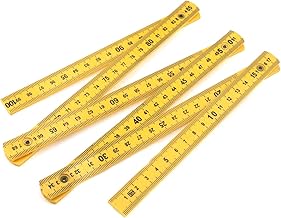 Quluxe Regla plegable para carpinteros (diseño plegable de 3.28 pies), centímetros (cm), diseño plegable deslizante perfecto para carpinteros, contratistas, color amarillo