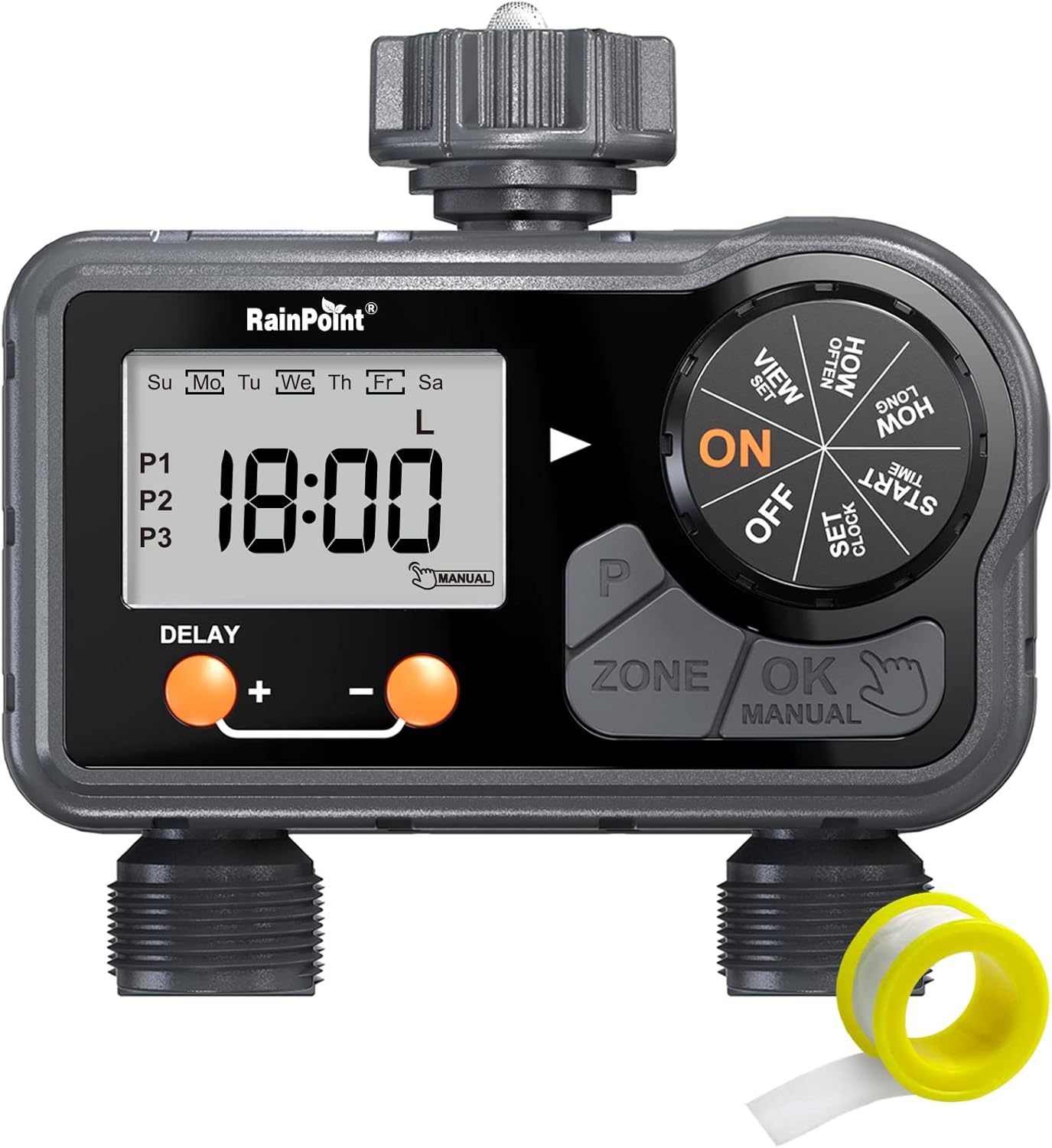 RAINPOINT Sprinkler Timer, Water Timer for Garden Hose, Programmable
