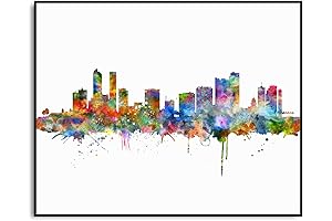 Denver Skyline Wall Art, Abstract Denver City Building Painting