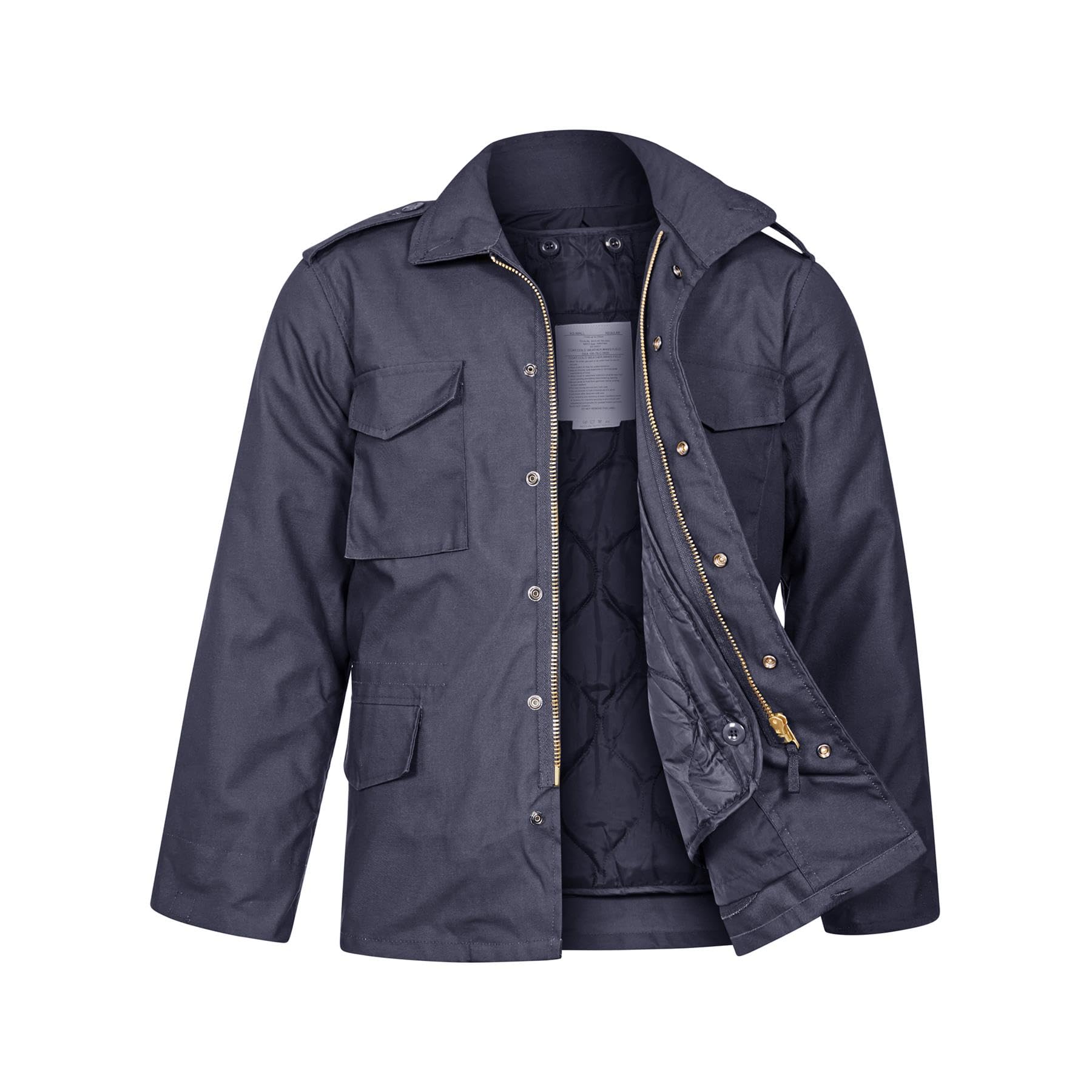 Vintika Unisex Navy M65 Field Jacket Cold Weather Coat With Removable Liner [,