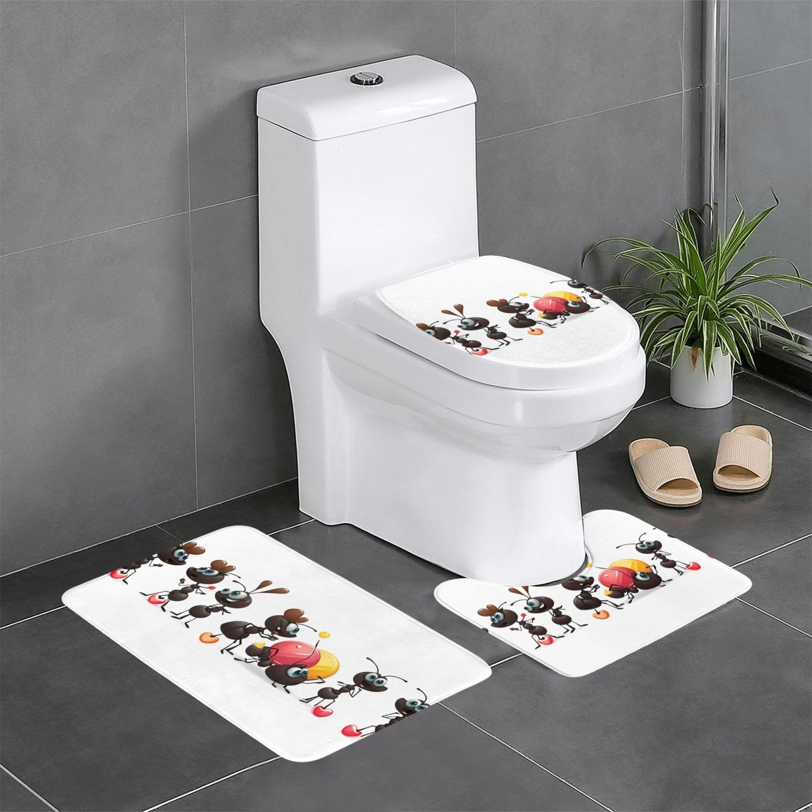 Tapis de sol de salle de bain antidérapants et absorbants avec le motif WHJSSF original