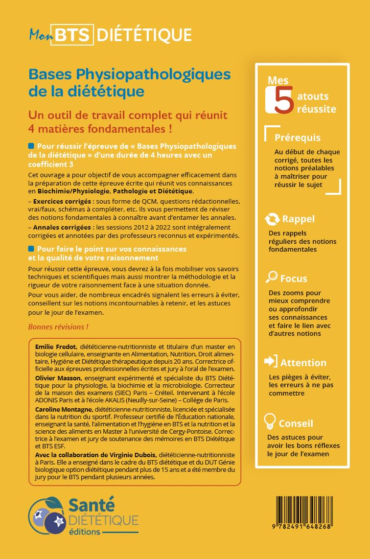 Bases physiopathologiques de la diététique: Exercices et annales