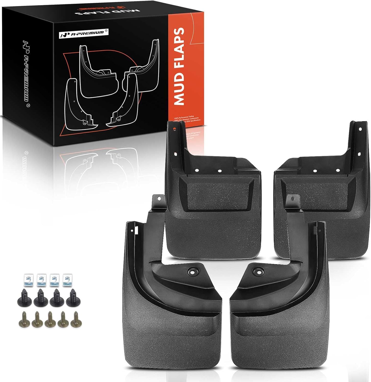 A-Premium Set of 4PCS Mud Flaps Splash Guards Mudflaps Mudguards with Hardware Kits Compatible with Jeep JL Series Wrangler Sport Utility 2019-2023, Front & Rear (Driver and Passenger Side)