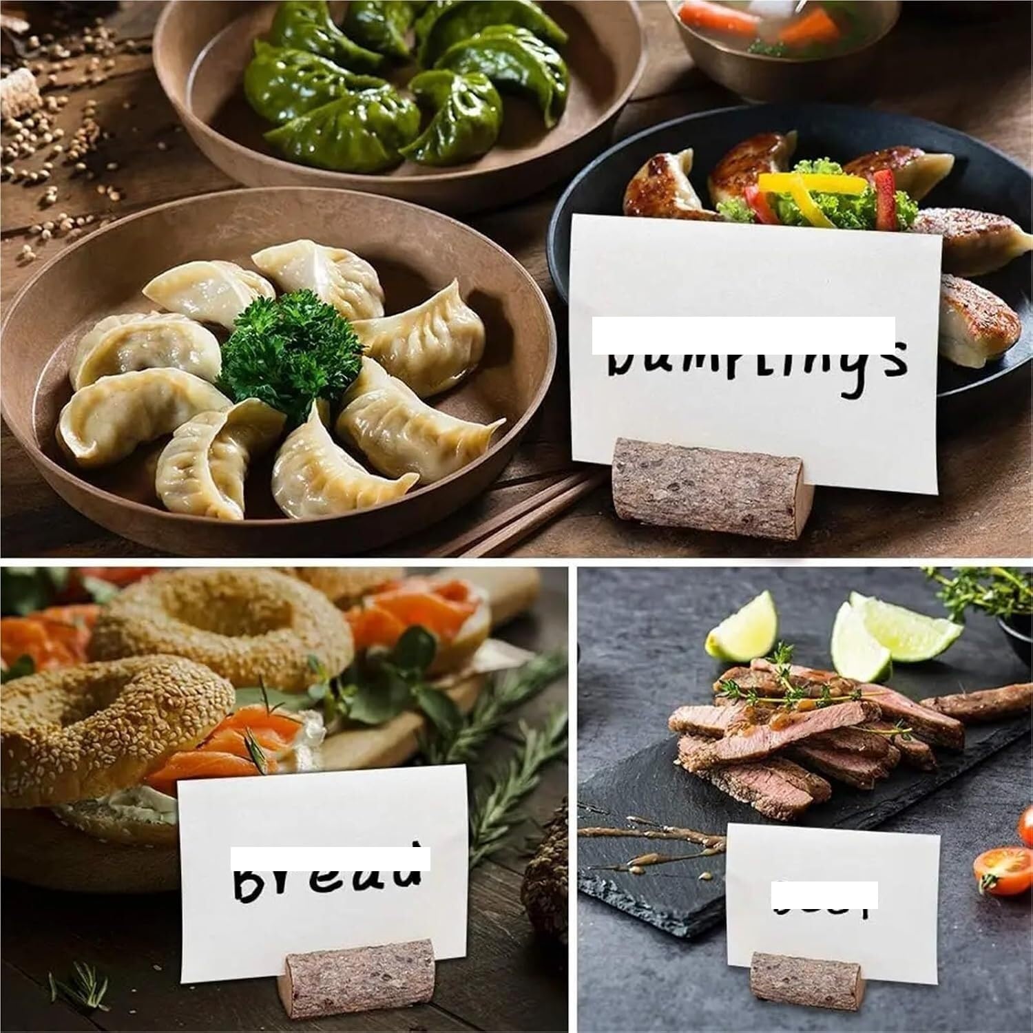 Wooden Table Number Display Stands | 20 pcs 5x2.8x2.5 cm For Table Numbers, Name Cards, Menus, Photos