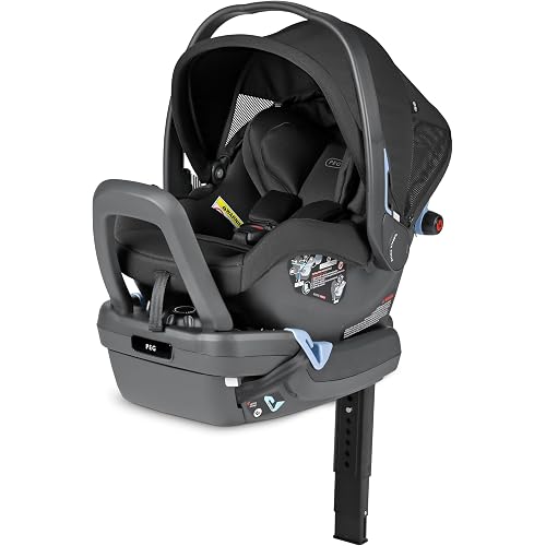 Peg Perego Primo Viaggio Nido - Rear Facing Infant Car Seat - Includes Base with Load Leg & Anti-Rebound Bar - for Babies 4 to 30 lbs - Made in Italy - True Black
